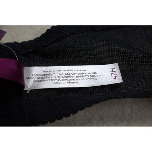 Adore Me Sheer Bra Womens Size 42H Black Unlined Lingerie - Picture 8 of 8